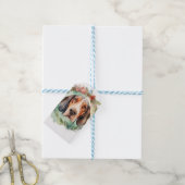 Étiquettes-cadeau Treeing Walker Christmas Wreath Festive Pup (Avec de laficelle)