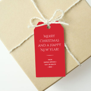 Étiquettes-cadeau Trend Color Vibrant rouge minimaliste