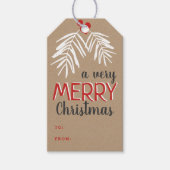 Étiquettes-cadeau Très Joyeux Noël Berry Branch Holiday (Devant)