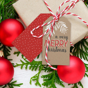Étiquettes-cadeau Très Joyeux Noël Berry Branch Holiday