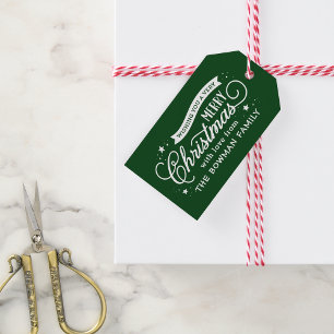 Étiquettes-cadeau Très Joyeux Noël Script Holiday