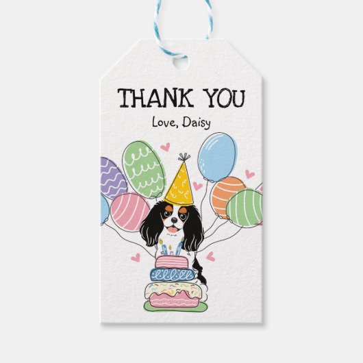 Étiquettes-cadeau Tri Color Cavalier King Charles Spaniel Anniversai (Devant)