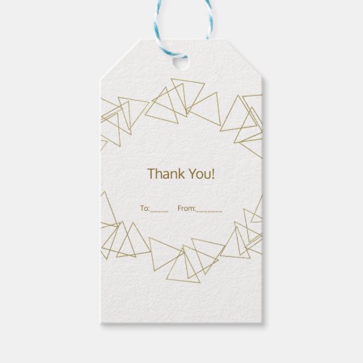 Étiquettes-cadeau Triangles Géométriques Or Moderne Glamor Chic Part (Devant)