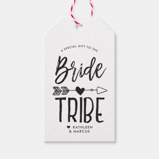 Étiquettes-cadeau Tribu de la mariée | Mariage avec nom personnalisé (Devant)