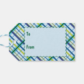 Étiquettes-cadeau Tricératops Blue Cute Dinosaur (Dos Horizontal)