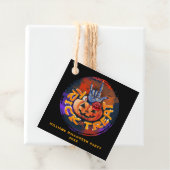 Étiquettes Cadeau Trick Citrouille effrayant ou traiter la fête d'Ha (En situation)