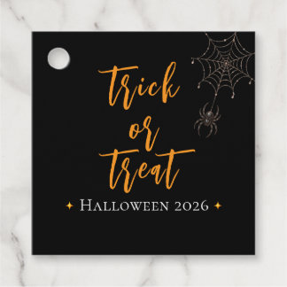 Étiquettes Cadeau Trick or Treat Toile d'araignée Nom personnalisé -