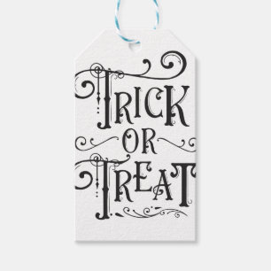 Étiquettes-cadeau Trick or Treat Typographie Vintage Halloween