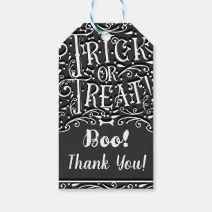 Étiquettes-cadeau Trick or Treat Vintage Os de Craie Soirée Hallowee