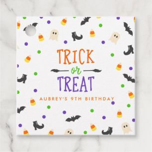 Étiquettes Cadeau Trick ou traiter Halloween Anniversaire thème de f