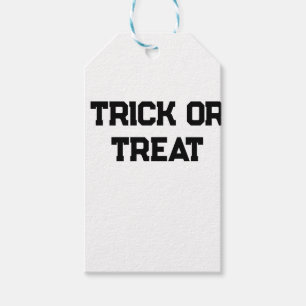 Étiquettes-cadeau Trick ou. Traiter Halloween éffrayant noir simple 