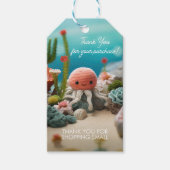 Étiquettes-cadeau Tricot Crochet Business Merci Logo QR (Devant)