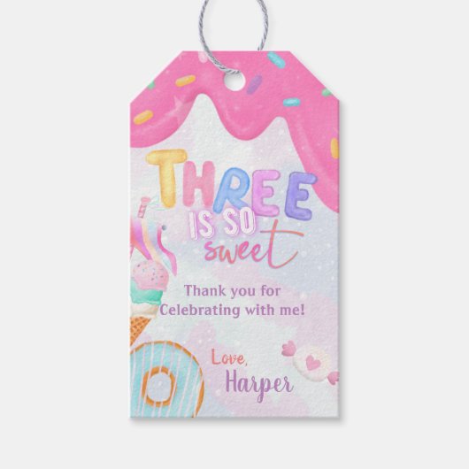 Étiquettes-cadeau trois ans si doux (Devant)