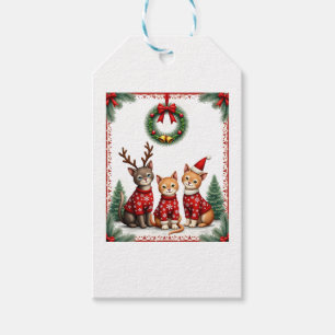Étiquettes-cadeau Trois Chat Drôle De Noël Chat Sale Sweat De Noël M