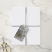 Étiquettes-cadeau trois fleurs blanches (Avec de la ficelle)