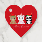 Étiquettes Cadeau Trois mignons ours de Noël (Devant)