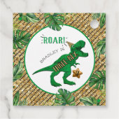 Étiquettes Cadeau Trois Rex Dinosaur 3e anniversaire (Dos)