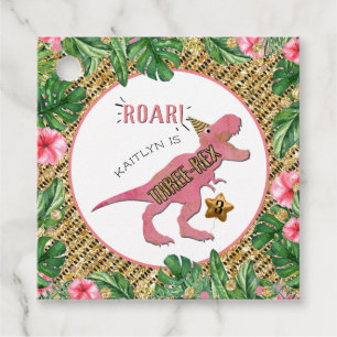 Étiquettes Cadeau Trois Rex Dinosaur 3e Anniversaire Favoriser Tags