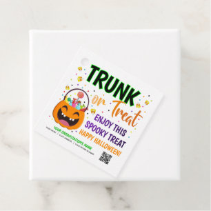Étiquettes Cadeau Tronc ou traitement Halloween QR Code traitement