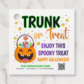 Étiquettes Cadeau Tronc ou traitement Halloween QR Code traitement (Devant)