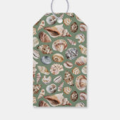 Étiquettes-cadeau Tropical chaud mer de Noël salutations photo vert (Dos)