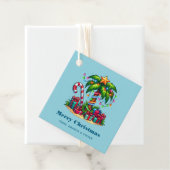 Étiquettes Cadeau Tropical Christmas Holiday Palm Tree (En situation)