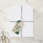 Étiquettes-cadeau Tropical Green Gold Merci gracieux béni (Avec de la ficelle)