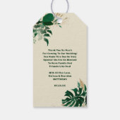 Étiquettes-cadeau Tropical Green Gold Merci gracieux béni (Dos)