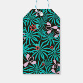 Étiquettes-cadeau Tropical jungle palm leaves orchid flowers bloom c (Dos)