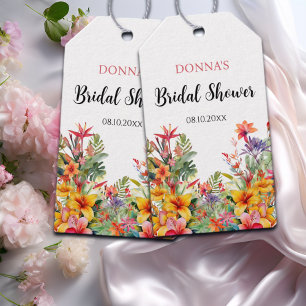 Étiquettes-cadeau Tropical Luau Fête de Mariage Hawaïenne
