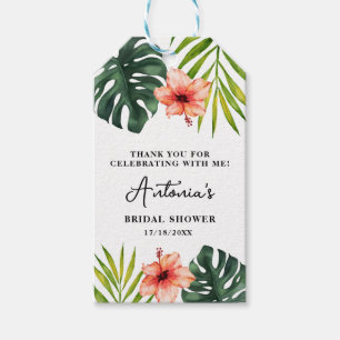 Étiquettes-cadeau Tropical Monstera Fête de Mariage