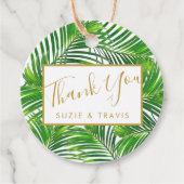 Étiquettes Cadeau Tropical Palm Fronds Verdure (Devant)