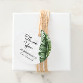 Étiquettes Cadeau Tropical Palm Leaf Merci Party (En situation)