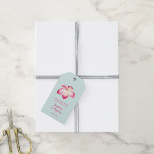 Étiquettes-cadeau Tropical Plumeria Pink Wedding Favor Tags