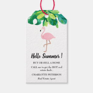 Étiquettes-cadeau Tropical Summer Real Estate Pop By Gift Tags