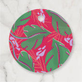 Étiquettes Cadeau Tropical T-Rex Dinosaure Tracks (Dos)