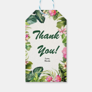Étiquettes-cadeau Tropiques Élégants Feuilles Vertes Floral Aquarell