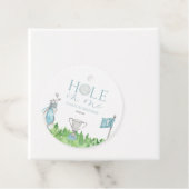 Étiquettes Cadeau Trou en un bleu Golf 1ère fête d'anniversaire (En situation)