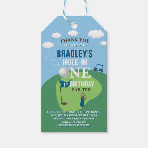 Étiquettes-cadeau Trou en un Golf 1er Anniversaire Merci