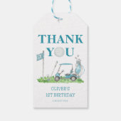 Étiquettes-cadeau Trou en un Golf Par tee Boy 1er anniversaire (Dos)