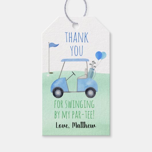 Étiquettes-cadeau Trou En Un Golf Premier Anniversaire Par-tee (Devant)