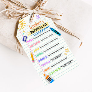 Étiquettes-cadeau Trousse de survie de l'enseignant Retournez à l'éc