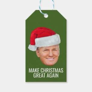 Étiquettes-cadeau Trump Santa Hat Rendre Noël à nouveau amusant