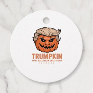 Étiquettes Cadeau Trumpkin Citrouille, Halloween classique