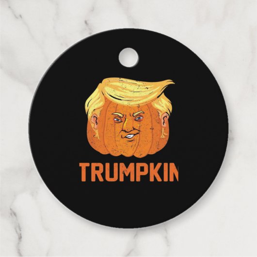 Étiquettes Cadeau Trumpkin drôle Citrouille d'Halloween (Devant)
