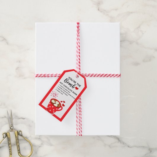 Étiquettes-cadeau Tu es la bombe, la bombe de cacao (Avec de la ficelle)