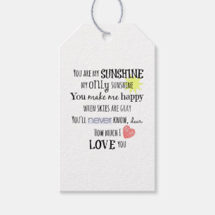 Étiquettes-cadeau Tu es ma citation solitaire