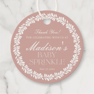 Étiquettes Cadeau Tuile Talavera rose Espagne Fiesta Baby Sprinking