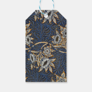 Étiquettes-cadeau Tulipe Saules Motif Bleu Floral de William Morris