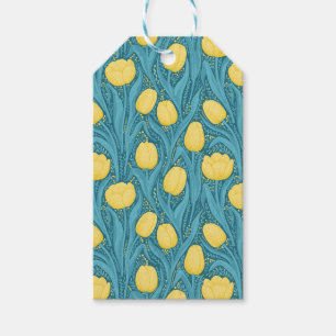 Étiquettes-cadeau Tulipes en bleu et jaune